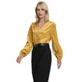 thumbnail image 3 of Weardear Womens V-Neck Long Sleeve Shirts Casual Blouses Tops, 3 of 6