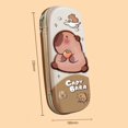 thumbnail image 3 of 3D stereo Cute Capybara pencil case Drop resistant waterproof Student school supplies storage box hard shell decompression case Green panda, 3 of 6