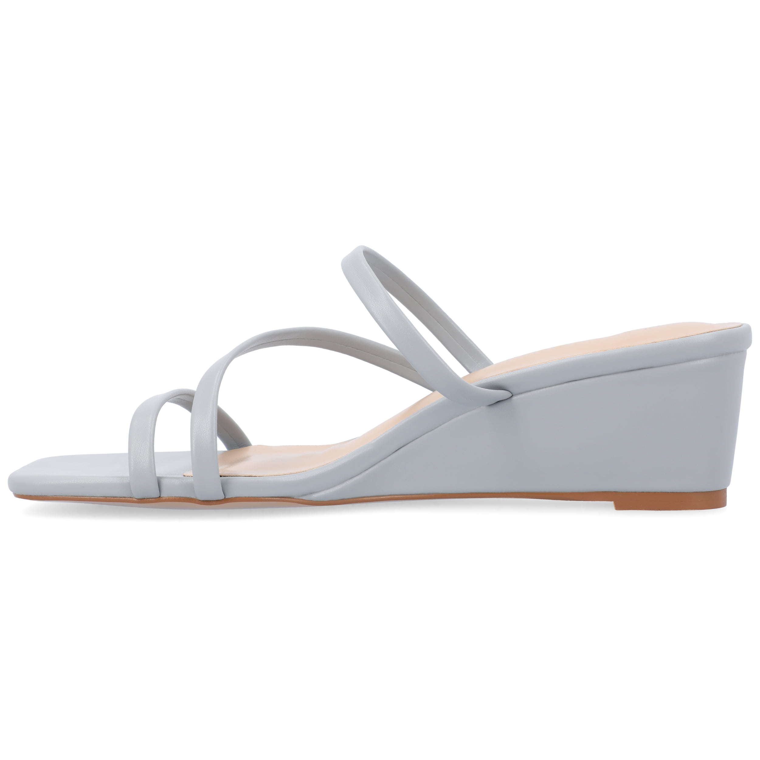 Journee Womens Takarah Crossover Strap Slip On Wedge Sandals