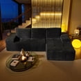 thumbnail image 5 of XIZZI 99.2" Modular Sectional Sofa, No Assembly, Luxe Cloud Boneless Couch with Starry Sparkle Velvet Fabric, High Density Foam & Pocket Springs, Right Chaise, Gray - Shimmer Fabric, 5 of 12