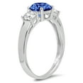 thumbnail image 3 of 1.5 ct Round Cut Simulated Tanzanite 3 Stone 14K White Gold Womens Engagement Ring, 3 of 4