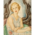 thumbnail image 2 of Wegener, Gerda 15x18 Black Ornate Wood Framed with Double Matting Museum Art Print Titled - Lady in front of a mirror, 2 of 4