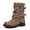 Brown, variant on SACFOF Mid Calf Boots For Women with a Wide Toe Box Motorcycle Biker Riding Boots with Buckles Round Toe Dress Boots with Low Chunky Heel