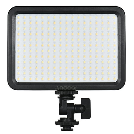 

Andoer LED204 LED Video Light Fill Light with 204pcs Lamp Beads Stepless Dimming 3300K-5600K Bi-Color Temperature CRI90 for Wedding Photography Product Live Stream Micro Film News Interview