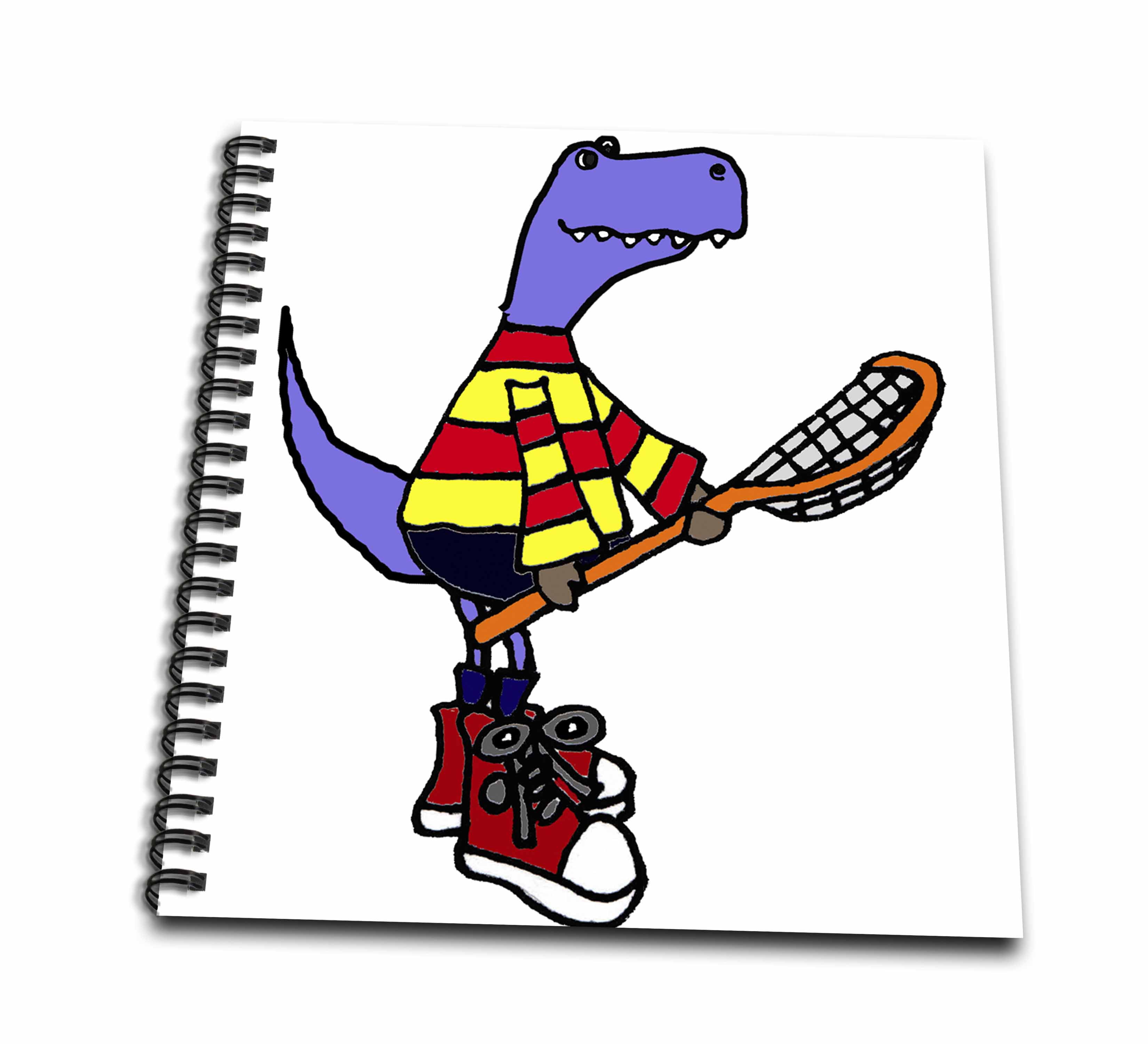 3drose Cute Funny T Rex Dinosaur Playing Lacrosse Cartoon Mini Notepad 4 By 4 Inch Walmart Com Walmart Com