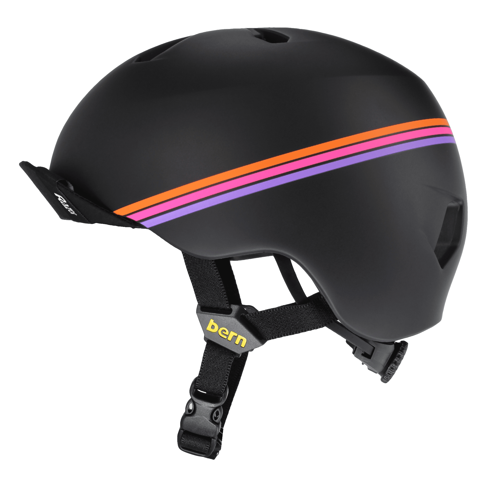 Nino Razor Matte Black Yellow Sunset Helmet w/ Visor - XS/S