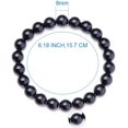 thumbnail image 3 of Pulsera de ágata con cuentas redondas de ágata negra natural (1 unidad). Pulsera elástica de varias capas., 3 of 4