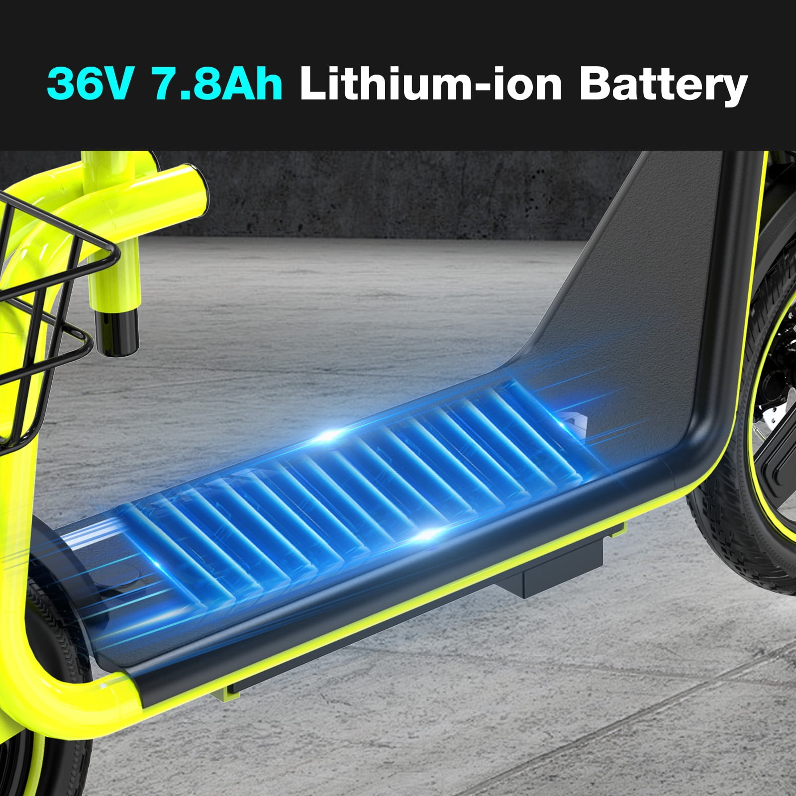 MEGA MOTION Electric Scooter Ebike, 400W Foldable Scooter with Seat 18.6MPH/7.8Ah battery, 14in Adult Electric Bicycle e scooter HS5