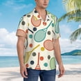 thumbnail image 6 of Uemuo Racket and Tennis Ball Printed Regular Fit Short Sleeve Casual Hawaiian Shirt for Men,Aloha shirt,Tropical shirt,Floral print shirt,Vacation Beach shirt-3X-Large, 6 of 9