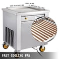 VEVOR Commercial Ice Roll Maker, 1800W Fried Yogurt Cream Machine, Fried Ice Cream Roll Machine with 19.7-inch Square Pan, 2 Defrost Methods (Button & Pedal), Perfect for Bars, Cafes Dessert Shops