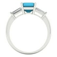 thumbnail image 4 of Three-Stone Engagement Ring for Women - 1.62ct Simulated Turquoise in 14K White Gold Promise Ring, 4 of 6