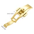 thumbnail image 2 of Push Button Folding Deployment Clasp Quick Release 21mm Buckle Width Steel Watch Band Extender Gold Tone, 2 of 5