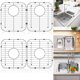 thumbnail image 1 of Grusce - 2 rejillas y protectores para fregadero de cocina, de acero inoxidable, para fregadero de 34,5 x 30 cm, para fregadero individual., 1 of 8