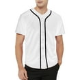 thumbnail image 4 of TOPTIE Lot de 2 Chandails de Baseball pour Homme, Chandail Boutonné à Manches Courtes - Blanc Blanc - 3TG, 4 of 6