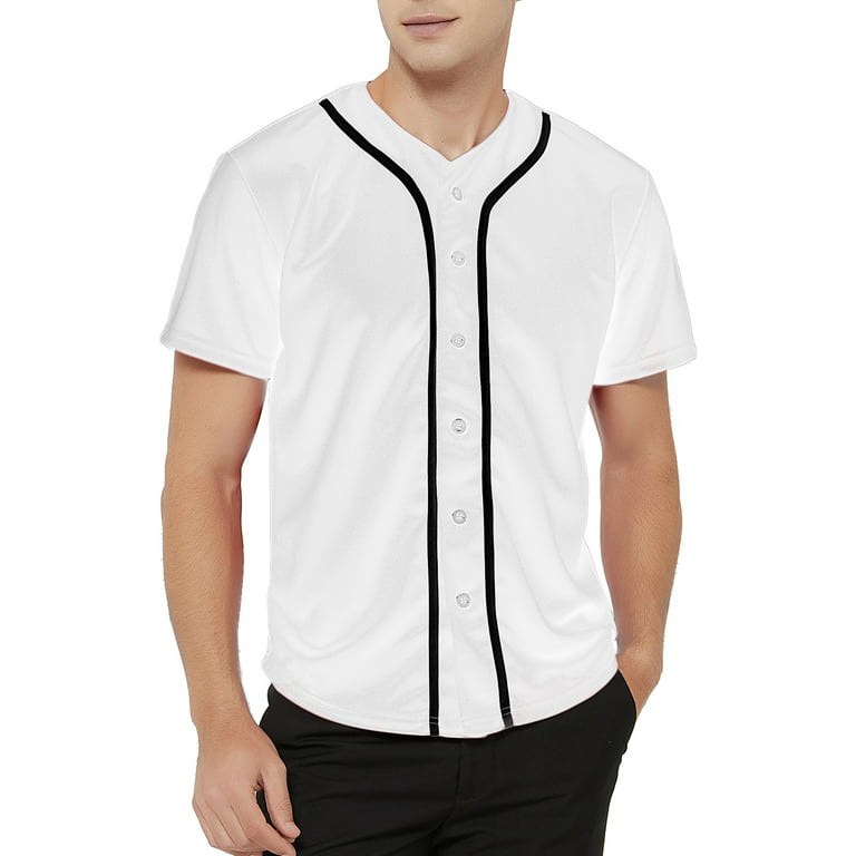  TOPTIE Men's Baseball Jersey Plain Button Down Shirts Team  Sports Uniforms : Clothing, Shoes & Jewelry