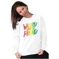 thumbnail image 4 of Weird Proud LGBTQ Pride Funny Cool Unisex Plus Fleece Graphic Sweatshirt Brisco Brands 3X, 4 of 5