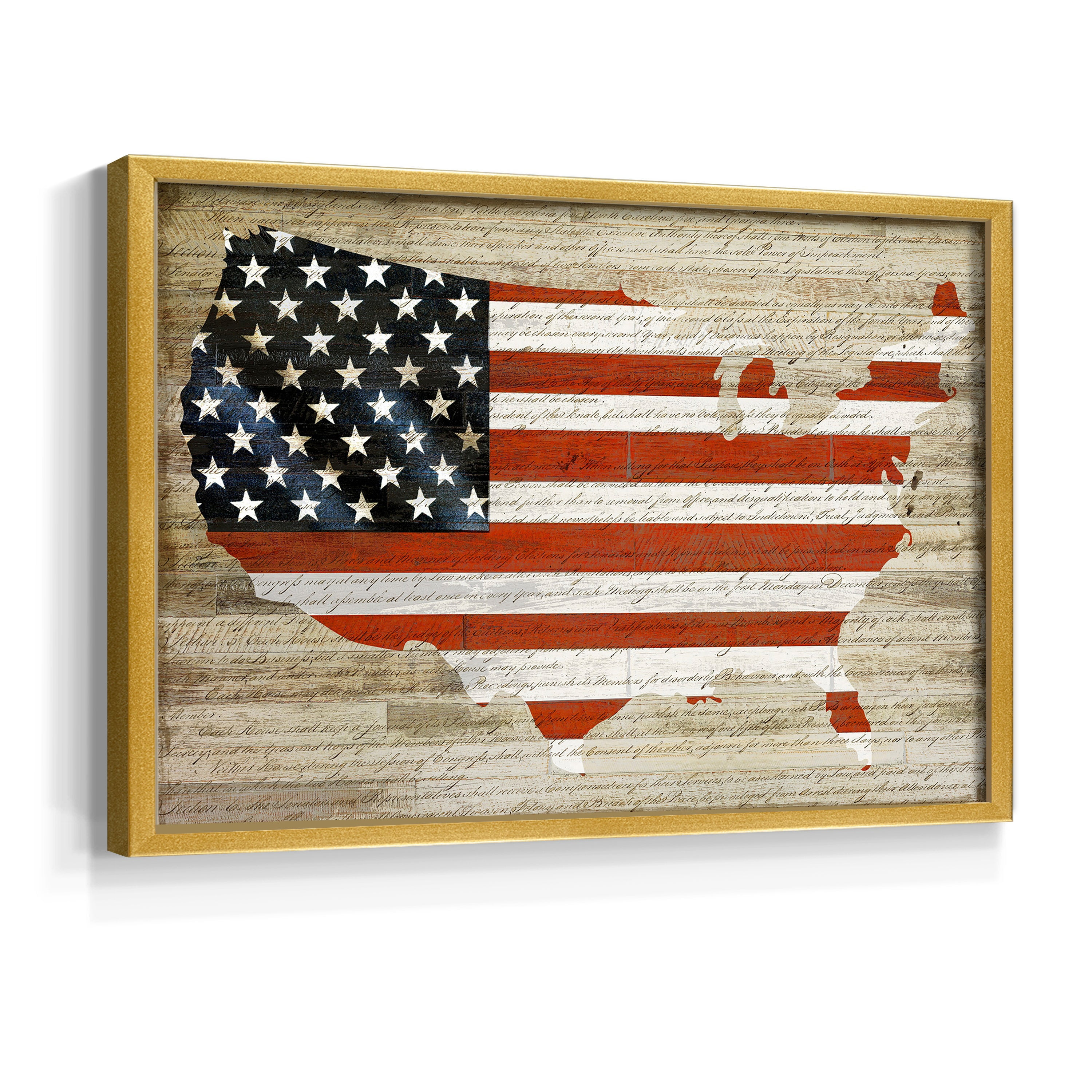 American Flag by Daniela Santiago - Restickable Framed Giclée Print