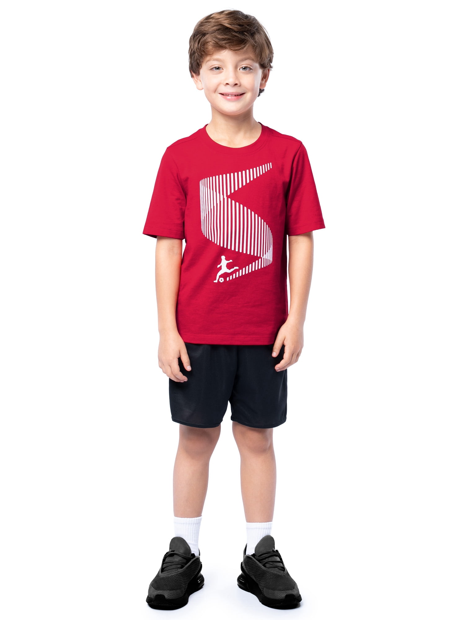 Athletic Works Boys Short Sleeve Graphic T-Shirt, Sizes 4-18 & Husky
