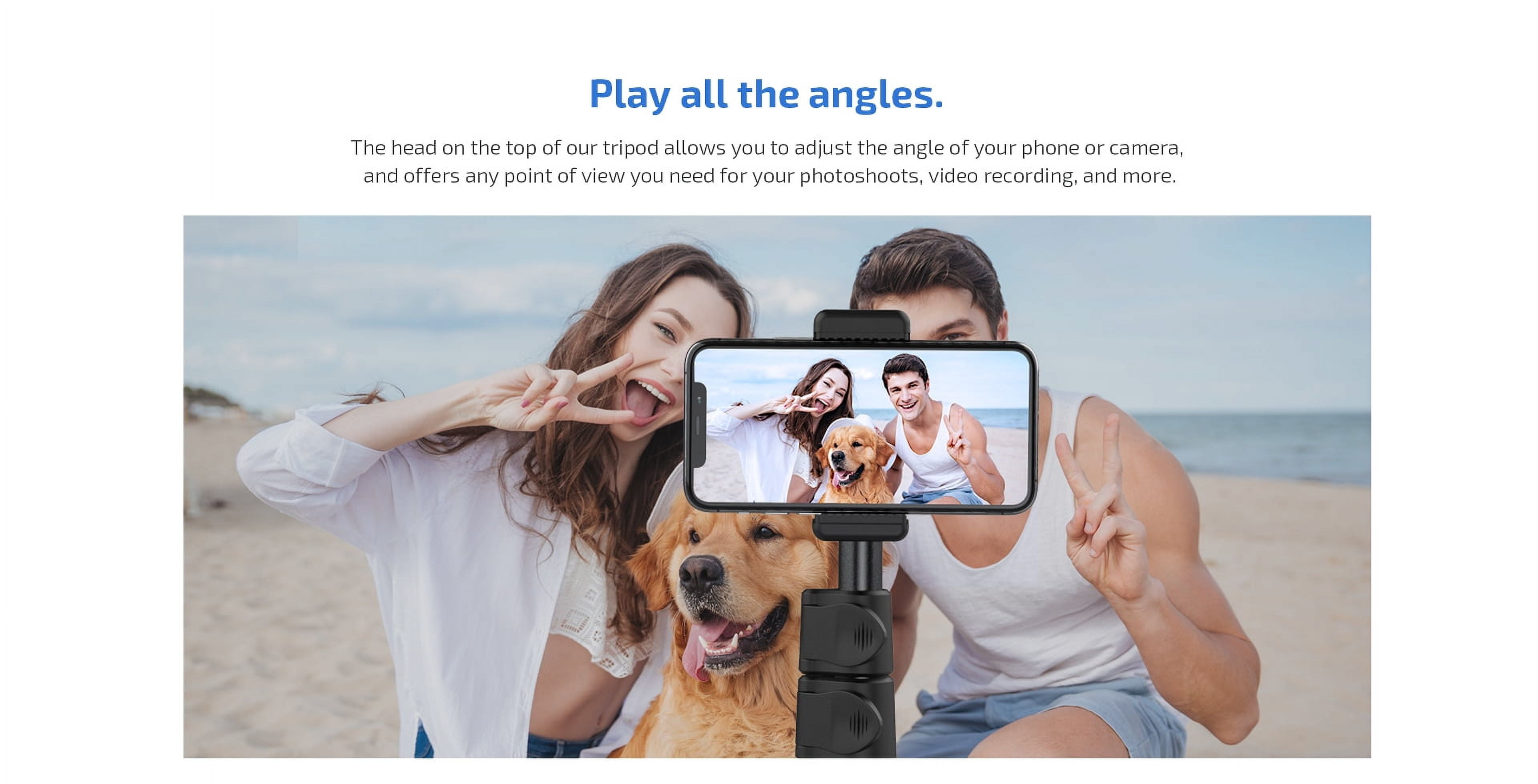 Tripod Selfie Stick Wireless for iPhone SE (2020)/SE (2022) - Monopod Remote Shutter Built-in Self-Portrait Extendable Stand