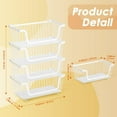 thumbnail image 6 of 4 Pack Stackable Wire Baskets with Handles for Pantry Organizers and Storage, Fruit and Vegetable wire storage baskets, Potato and Onion Storage Bin, Metal Baskets for Organizing Snacks, Cans (White), 6 of 17