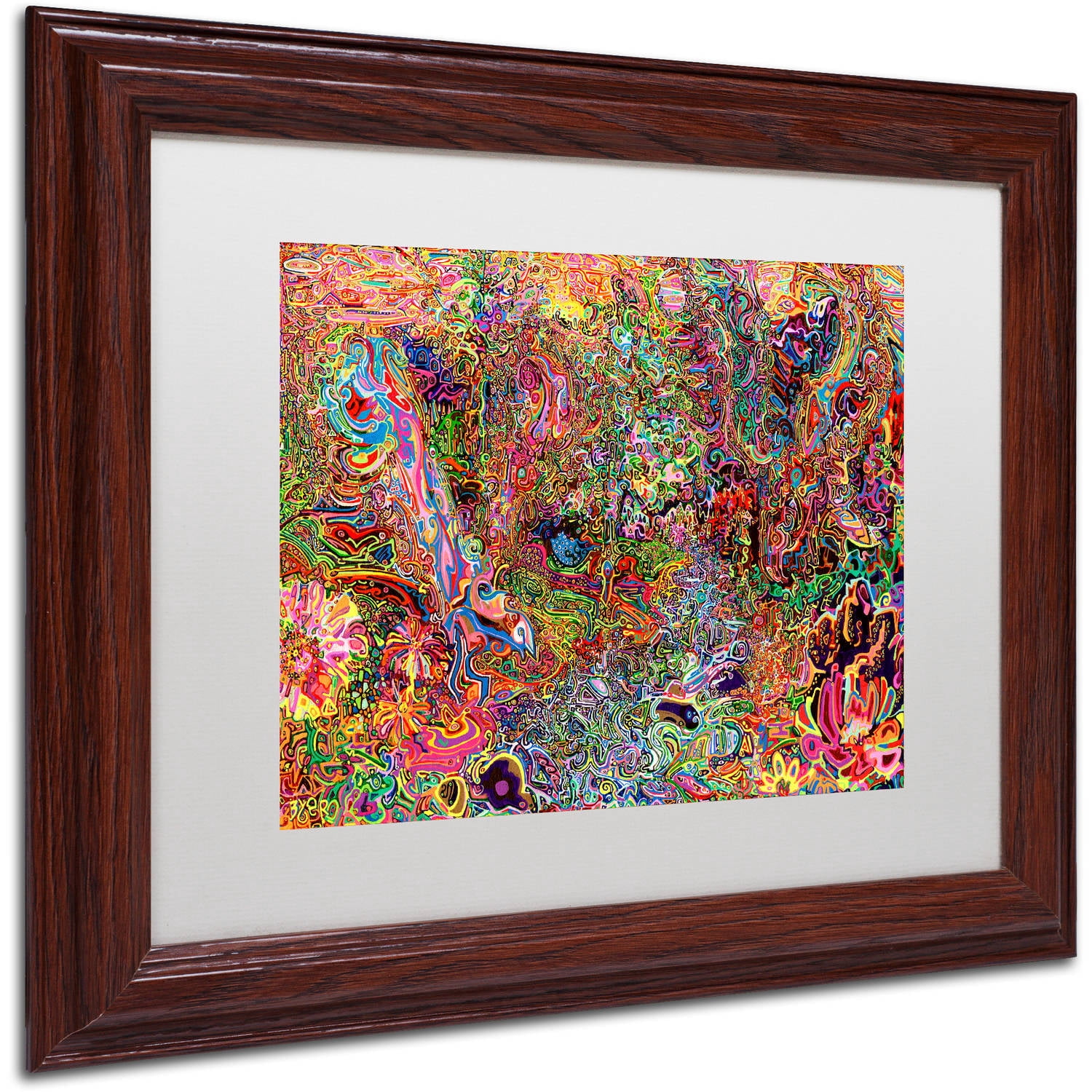 Trademark Fine Art "The Dove And The Crow" Canvas Art by Josh Byer, White Matte, Wood Frame