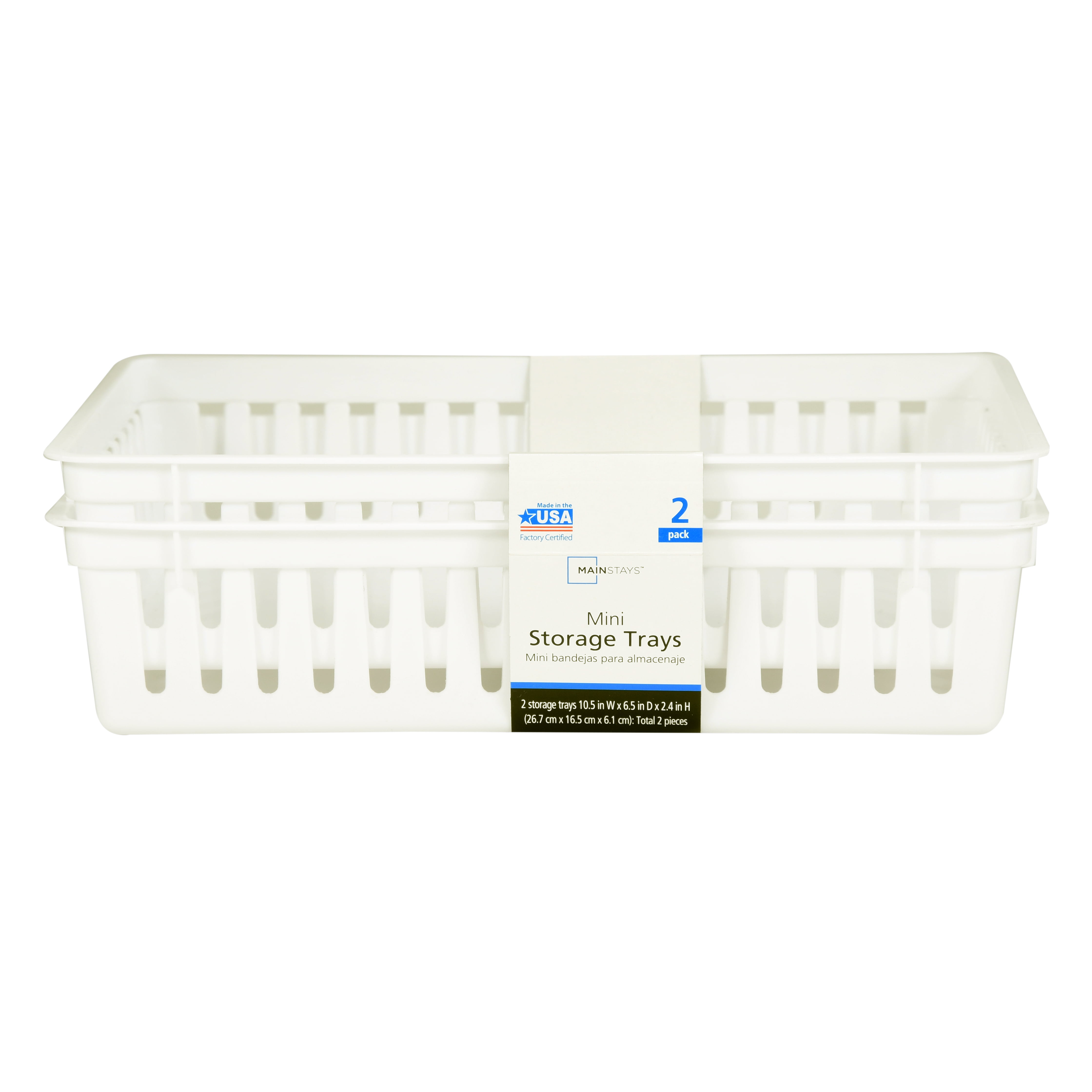Rectangular Mini Bin White Storage Trays By Mainstays Kitchen Rectangular Mini Bin White Storage