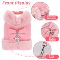 thumbnail image 6 of Pet Artist Warm Dog Harness Leash Set Soft Plush Neck Puppy Vest With Cute Bowtie for Small Dogs, 6 of 11