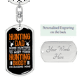 thumbnail image 2 of Hunting Dad Hunting Buddy Stainless Steel or 18k Gold Premium Swivel Dog Tag Keychain, 2 of 10