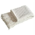 thumbnail image 2 of Fennco Styles Rhombus Diamond Knit Modern Fringe Throw 50" W x 60" L - Ivory Geometric Throw Blanket for Sofa, Couch, Living Room, Bedroom Décor, 2 of 4