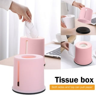 Papaba Tissue Box,Creative Cylindrical Tissue Box Concise Style Multi-use  Plastic Tissue Holder Household Supplies 