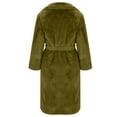 thumbnail image 5 of WCMZJ Plus Size Fur Coats for Women Winter Maxi Fluffy Faux Fur Overcoat Warm Long Parka Jacket Lapel Collar Coat Pocket Outwear with Belt Army Green M, 5 of 6