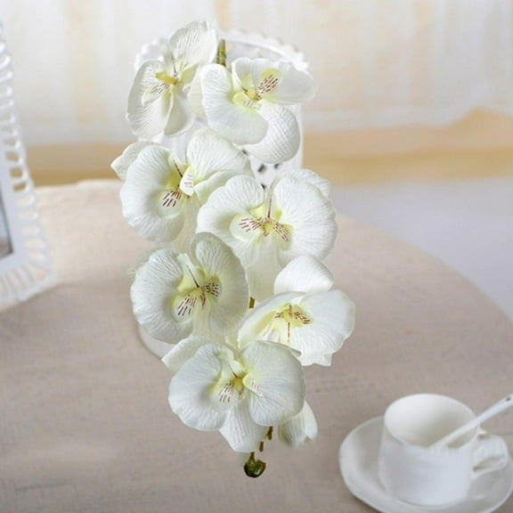 3PCS Faux Orchid Real Touch Signal Stem Phalaenopsis Orchid Spray with 8 heads Flowers for Home Arrangement, Artificial Flowers for Home Decor Office House Decor- Silk Orchid Stems