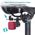 thumbnail image 4 of Bicycle Rear Light Quick Release Taillight Rechargeable Bike Rear Flashing Light Bike Rear Light Accessories,1 * Bicycle Smart Brake Tail Light Set,Black & Red, 4 of 8
