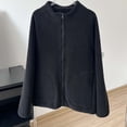 thumbnail image 2 of CHGBMOK Women Fleece Jacket Stand Collar Long Sleeve Full Zip Lightweight Coat Casual Loose Fit Outerwear with Pockets, 2 of 6