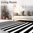 thumbnail image 2 of ODIKA 4'x6' Machine Washable Non-Slip Area Rug, Chic Striped for Entryway Patio Modern Urban High Traffic Rug, Black, 60661, 2 of 7
