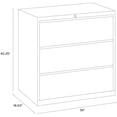 thumbnail image 3 of Hirsh 36"W 3 Drawer Metal Lateral File Cabinet Home/Office- Matte White Texture, 3 of 5