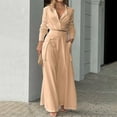 thumbnail image 2 of Women Fall Clothes 2025 Two Piece Outfits Long SLeeve V Neck Lapel Shirts High Waist Wide Leg Long Pants Loungewear, 2 of 6