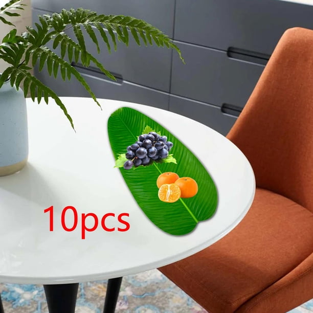 10 manteles individuales decorativos de hojas de plátano simuladas, paquete de hojas simuladas, decoración creativa para el hogar, decoración S
