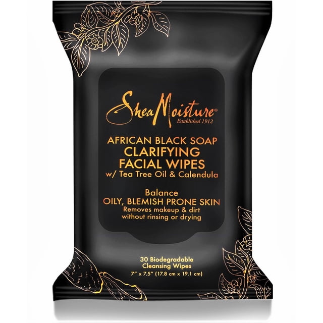 Toallitas Faciales SheaMoisture Jabón Negro Africano 30 unidades
