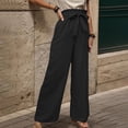 thumbnail image 2 of Summer Savings Clearance 2024! TAGOLD Womens Summer Pants,Woman Fashion Fallow Solid Color Elastic Waist Dawstring Long Pants, 2 of 5