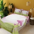thumbnail image 3 of Ambesonne Forest Fitted & Top Sheet Set with Shams, Land Blooms, Green Pink Brown, 3 of 5