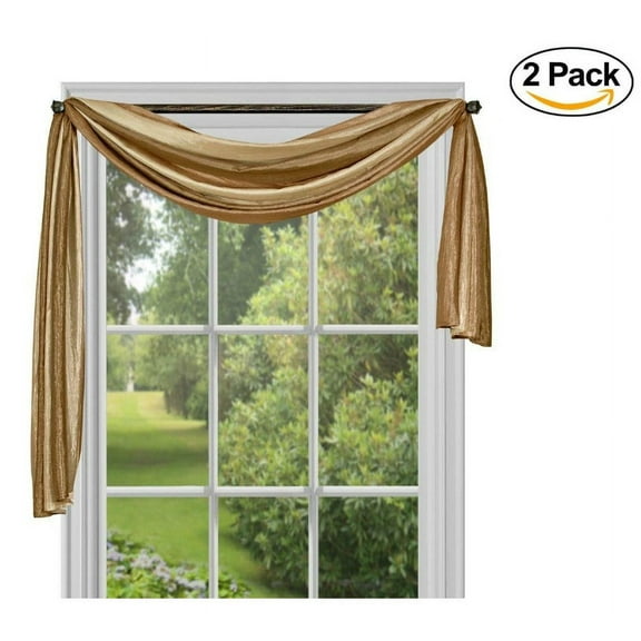 Achim Home Furnishings Ombre h Scarf, 50-Inch by 144-Inch, Sandstone (Set of 2)