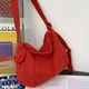 thumbnail image 4 of Bolso bandolera de lona para mujer Bolso de hombro de gran capacidad Simple para el trabajo (Rojo), 4 of 5