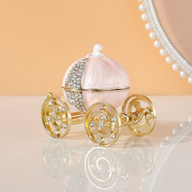 Carruaje de calabaza de Cenicienta esmaltado decorativo, do a mano, de imitación , joyero para decor Cajas de baratijas