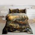 thumbnail image 2 of Castle Fairy Jungle Animal Deer Owl Bedding Comforter Set 2pcs for Female Men Adults,Rustic Woodland Cabin Twin Comforter Sets Microfiber,Vintage Cottage Aesthetic Breathable Bedding Set, 2 of 8
