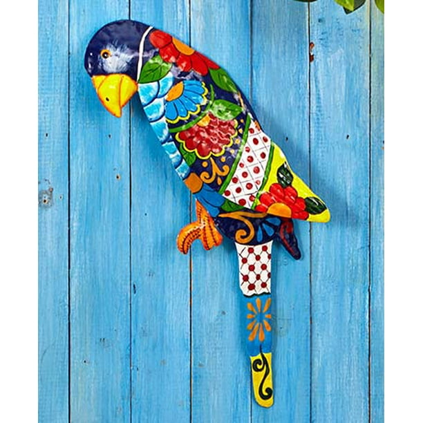 Parrot Tropical Metal Wall Art Sculpture Beach Theme Home Decor Accent