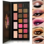 Neutral Nude Brown Red Black Smoky Eyeshadow Palette,DE'LANCI Professional 18 Color Desert Naked Pink Rose Eye Shadow Makeup Plates Highly Pigmented Blendable
