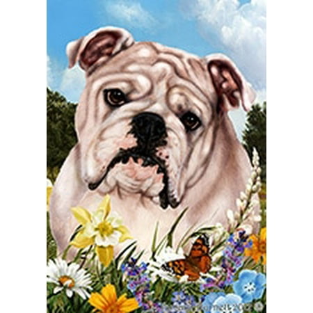 Bulldog White Best Of Breed Summer Flowers Garden Flags
