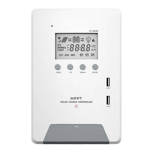 MPPT Solar Charge Controller 30A 12V/24V Dual USB Solar Controller with LCD Display for Solar Power