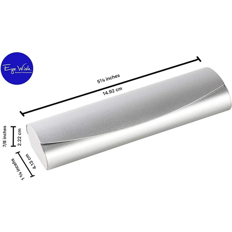 Aluminum Eyeglass Case Hard Shell For Small Frames In Silver